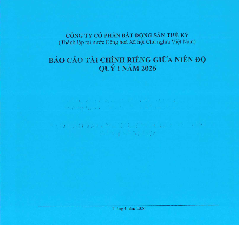 B&aacute;o c&aacute;o t&agrave;i ch&iacute;nh ri&ecirc;ng qu&yacute; 1 năm 2026